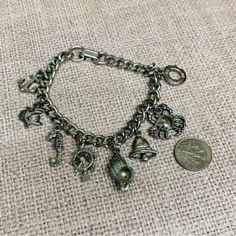 Silver Beach Theme Charm Bracelet‎